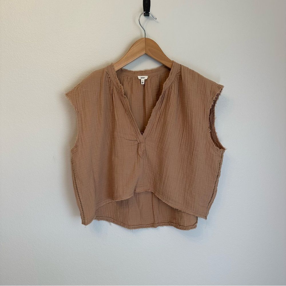Aerie Tan Sleeveless Crop Top - Picture 2 of 4